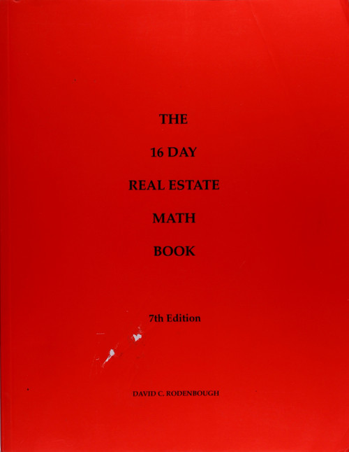 16 Day Real Estate Math Book front cover by David C. Rodenbough