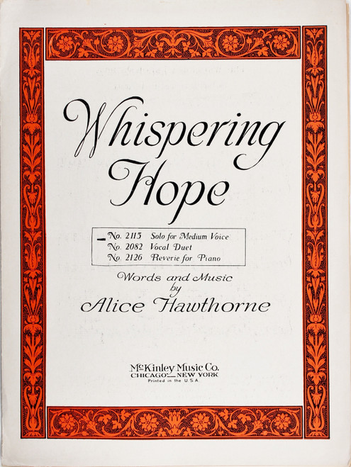 Whispering Hope front cover by Alice Hawthorne