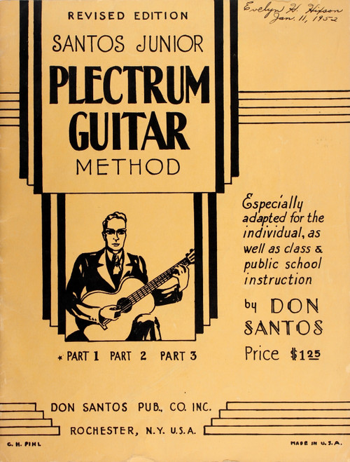 Santos Junior Plectrum Guitar Method front cover by Don Santos