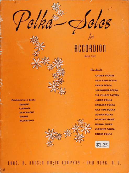 Polka Solos for Accordion Bass Clef front cover by Bruno Camini