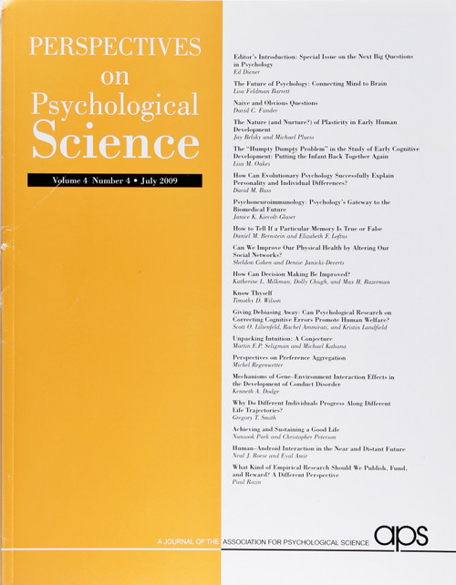 Perspectives On Psychological Science (Volume 4, Number 4, July 2009) front cover