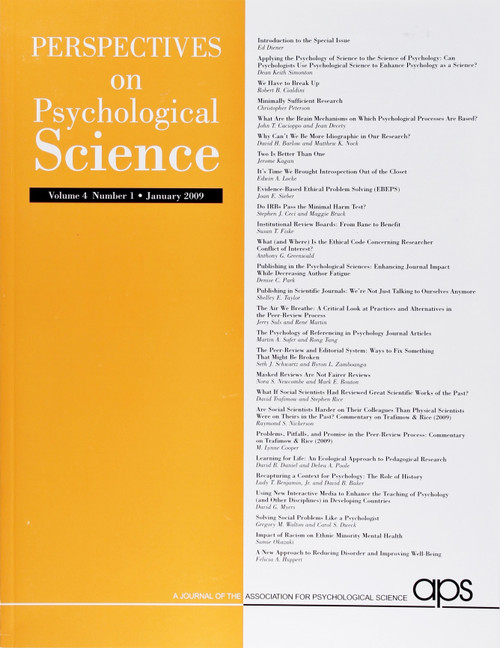 Perspectives On Psychological Science (Volume 4, Number 1, January 2009) front cover