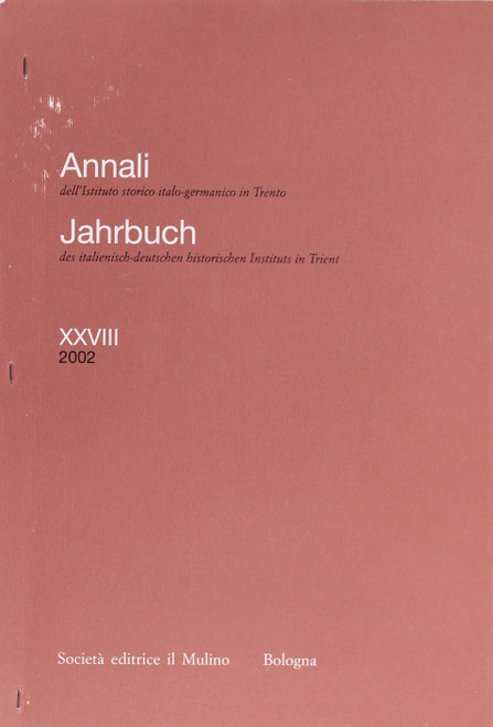 Annali Dell'istituto Storico Italo-Germanico In Trento (2002 Xxvii) front cover, ISBN: 8815095640