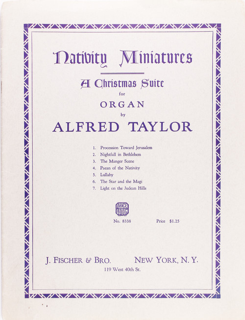 Nativity Miniatures a Christmas Suite for Organ front cover by Alfred Taylor