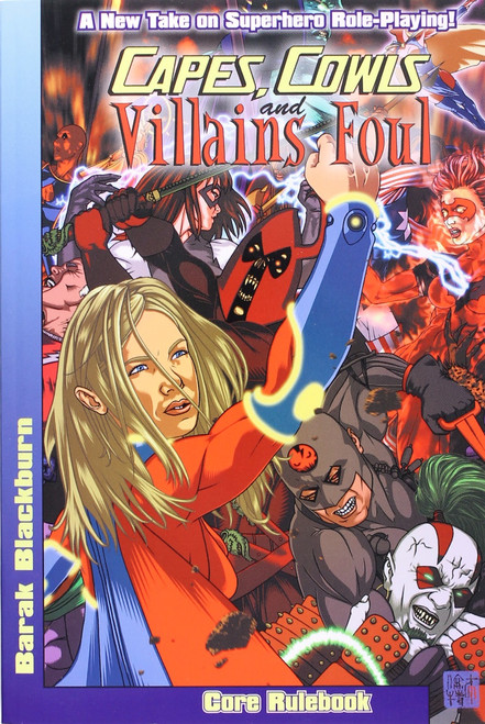 Capes, Cowls and Villains Foul Core Rulebook front cover by Barak Blackburn