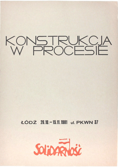 Konstrukcja w Procesie (Construction in Process): Poland front cover by Ryszard Wasko