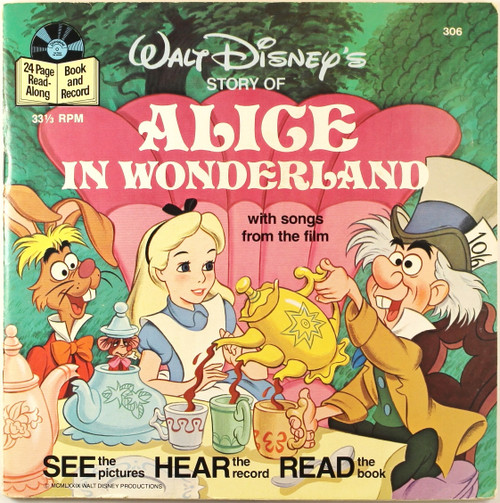 Walt Disney's Story of Alice in Wonderland Walt Disney Book and Record #306 front cover