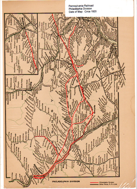 Pennslyvania Railroad Philadelphia Division Map front cover