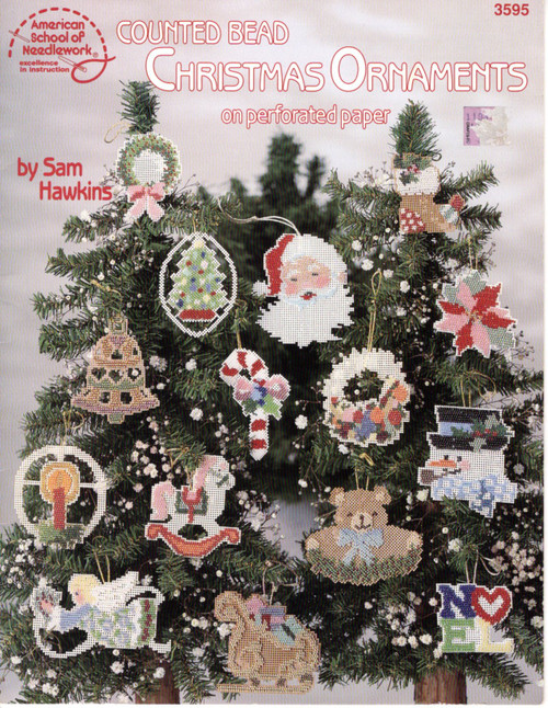 Counted Bead Christmas Ornaments on Perforated Paper (No. 3595) front cover by Sam Hawkins, ISBN: 0881954284