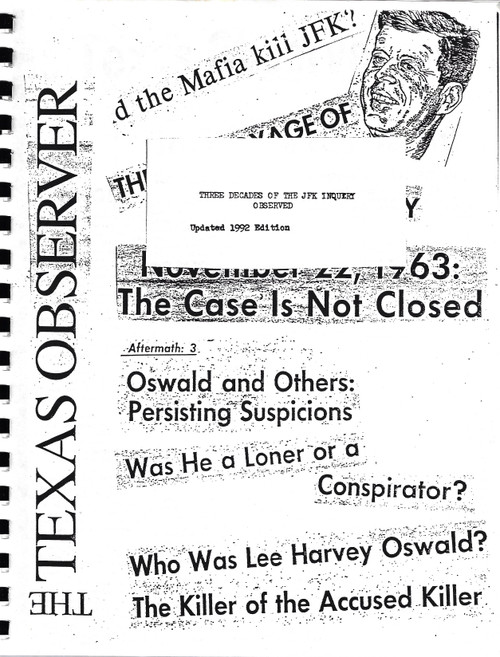 Three Decades of the JFK Inquiry Observed: Updated 1992 Edition front cover by The Texas Observer, et al.