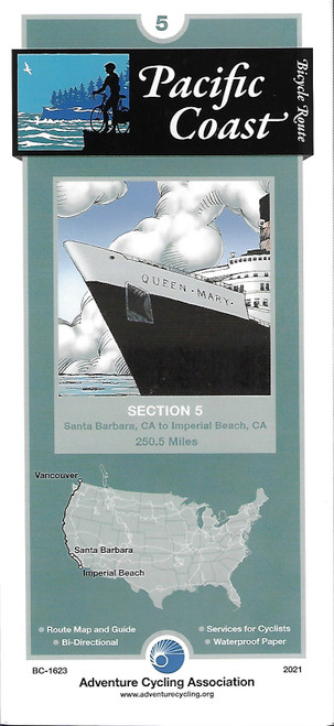 Bicycle Touring Map: Pacific Coast Section 5 front cover by Adventure Cycling Association, ISBN: 0935108394