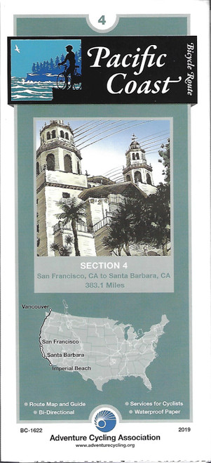 Bicycle Touring Map: Pacific Coast Section 4 front cover by Adventure Cycling Association, ISBN: 9351083861