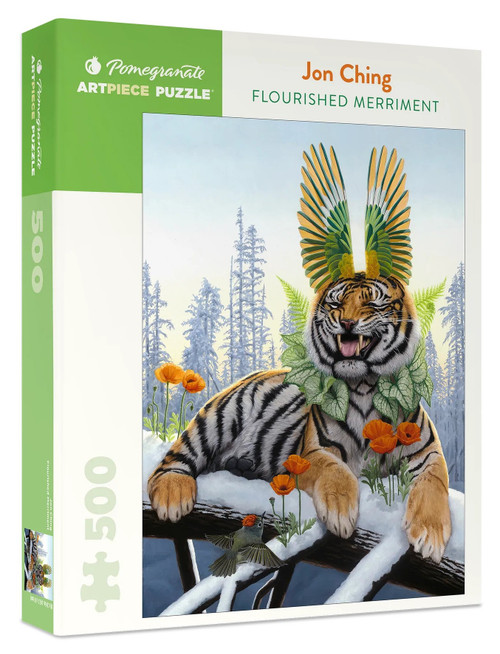 Pomegranate Jon Ching: Flourished Merriment 500-Piece Jigsaw Puzzle front cover, ISBN: 1087505828