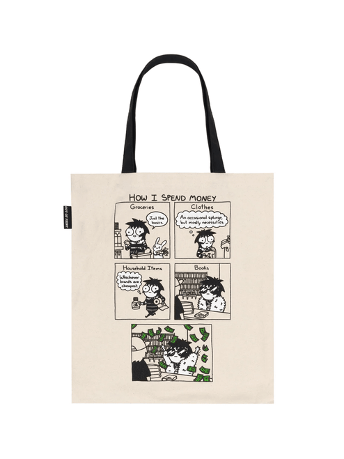 Sarah's Scribbles: How I Spend Money Tote Bag front cover