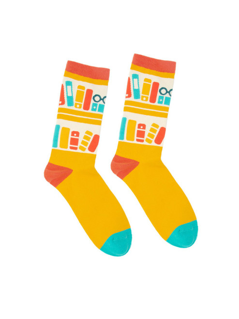 Small Bookcase Socks Gold front cover