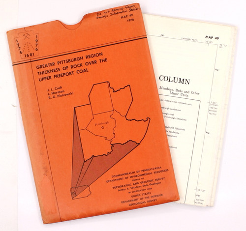 Greater Pittsburgh Region Thickness of Rock over the Upper Freeport Coal front cover by J.L. Craft, L. Heyman, R.G. Piotrowski