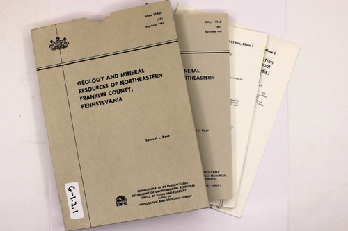 Geology and Mineral Resources of Northeastern Franklin County, Pennsylvania front cover by Samuel I. Root, ISBN: 0818201649