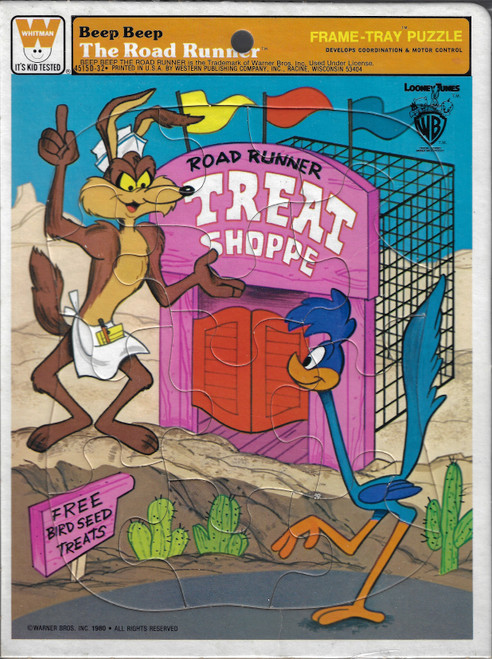 Beep Beep The Road Runner Frame-Tray Puzzle (Whitman 45150-32) front cover by Warner Brothers