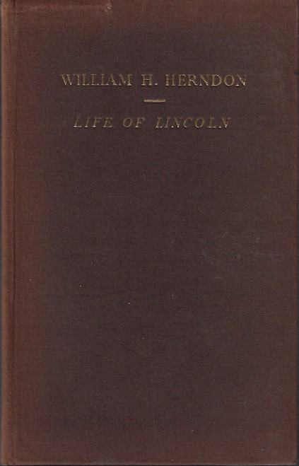 Life of Lincoln front cover by William H. Herndon