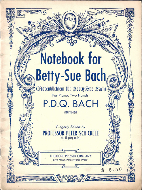 Notebook for Betty Sue Bach front cover by P. D. Q. Bach