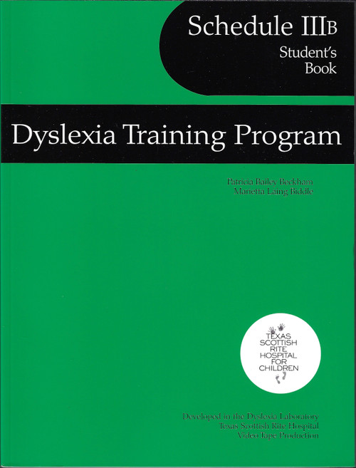 Dyslexia Training Promgram Schedule IIIb Student's Book front cover by Patricia Bailey Beckham, ISBN: 083882210X