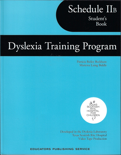 Dyslexia Training Program Schedule IIb Student's Book front cover by Patricia Bailey Beckham, ISBN: 0838822045