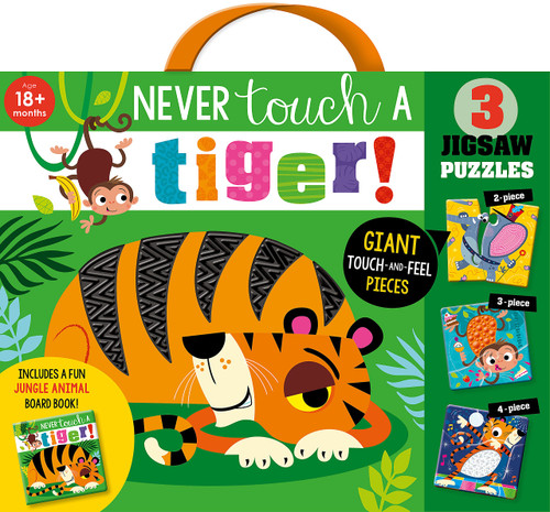 Never Touch a Tiger! Jigsaw front cover by Rosie Greening, ISBN: 1803372354