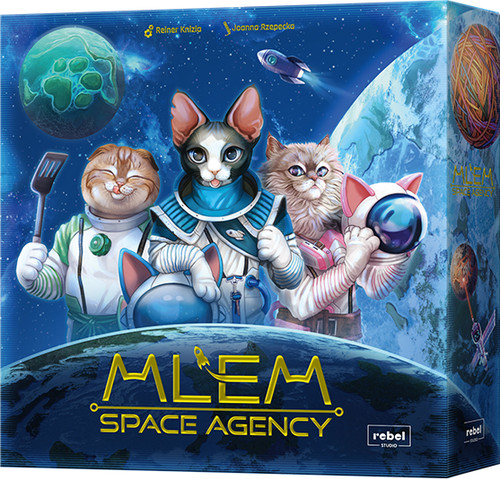 MLEM: Space Agency Board Game - Purrfect Catstronaut Adventures! Dice-Rolling Strategy Game, Fun Family Game for Kids and Adults, Ages 8+, 2-5 Players, 30-45 Minute Playtime, Made by Rebel Studio front cover