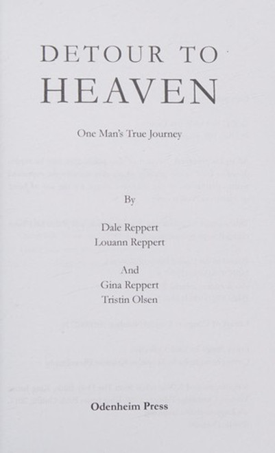 Detour to Heaven: One Man's True Journey front cover by Dale Reppert, ISBN: 0998413917