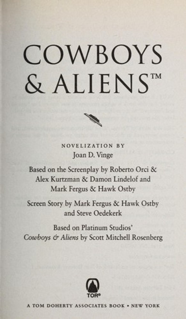 Cowboys & Aliens front cover by Joan D. Vinge, ISBN: 0765368269