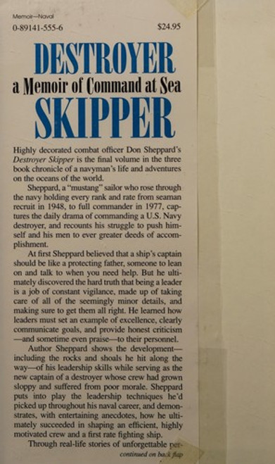 Destroyer Skipper: A Memoir of Command at Sea front cover by Don Shepard, ISBN: 0891415556