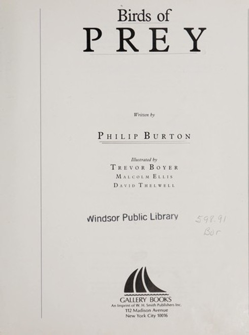 Birds of Prey front cover by Philip Burton, Trevor Boyer, Malcolm Ellis, David Thelwell, ISBN: 0831763817