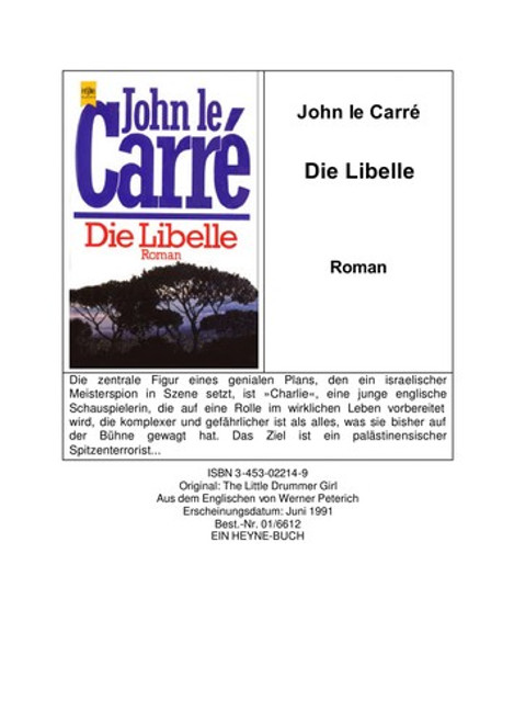 Die Libelle front cover by John Le Carre, ISBN: 3453022149