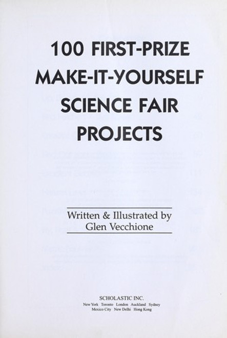 100 First-Prize Make-It-Yourself Science Fair Projects front cover by Glen Vecchione, ISBN: 0439149851