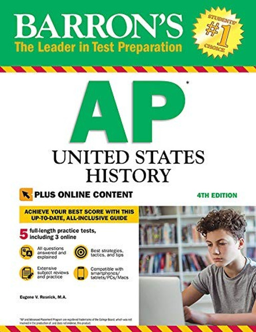 AP United States History: With Online Tests (Barron's Test Prep) front cover by Eugene V. Resnick, ISBN: 1438011083