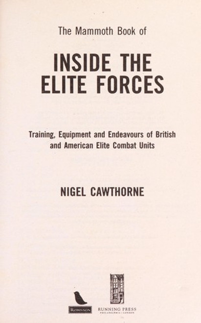 The Mammoth Book of Inside the Elite Forces front cover by Nigel Cawthorne, ISBN: 0762433825