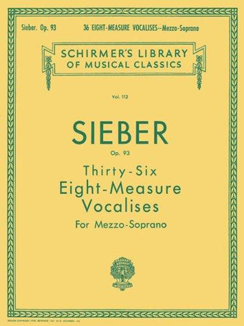 36 Eight-Measure Vocalises, Op. 93: Schirmer Library of Classics Volume 112 front cover, ISBN: 0793553474