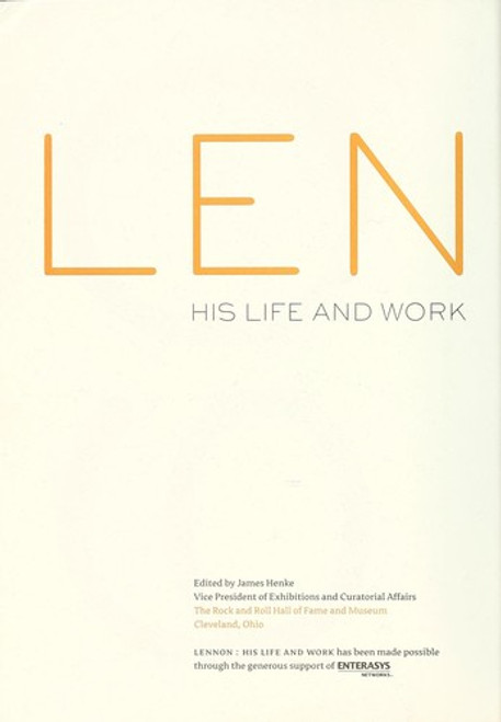 Lennon: His Life and Work front cover by Rock & Roll Hall of Fame & Museum, ISBN: 0970480903