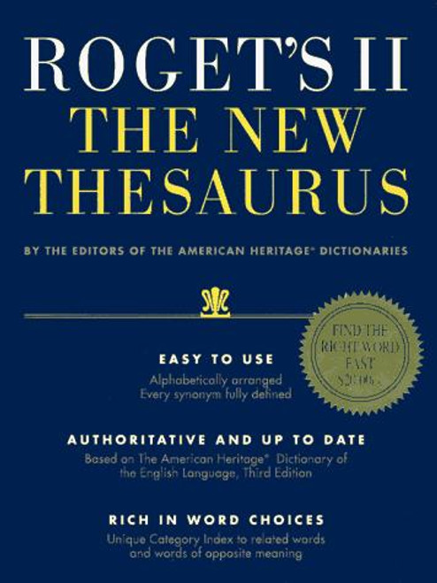 Roget's II: The New Thesaurus front cover by Houghton Mifflin Harcourt, ISBN: 0395687225