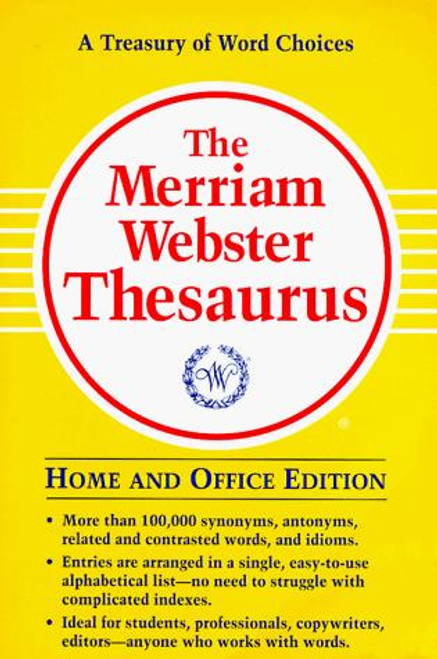 The Merriam-Webster Thesaurus front cover by Merriam-Webster, ISBN: 0877796076