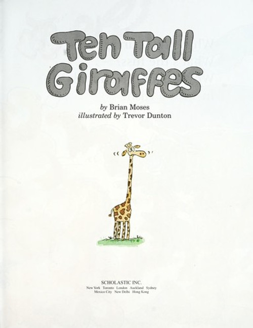 Ten Tall Giraffes front cover by Brian Moses, ISBN: 0439295203