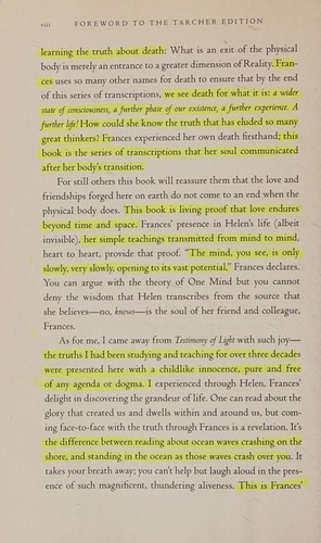 Testimony of Light: An Extraordinary Message of Life After Death front cover by Helen Greaves, ISBN: 1585427047