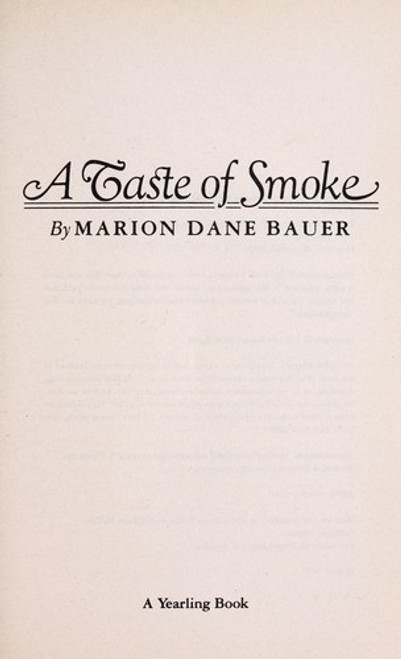 A Taste of Smoke front cover by Marion Dane Bauer, ISBN: 0440910455