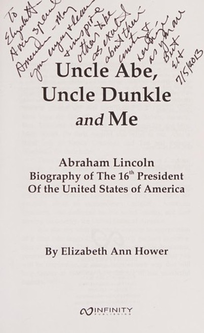 Uncle Abe, Uncle Dunkle and Me front cover by Elizabeth Hower, ISBN: 0741472341