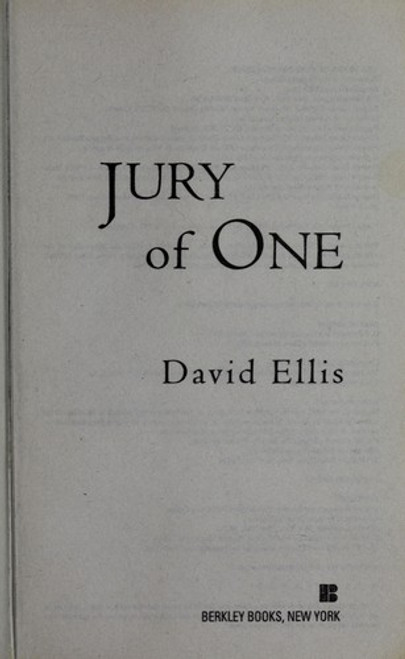 Jury of One front cover by David Ellis, ISBN: 0425201457