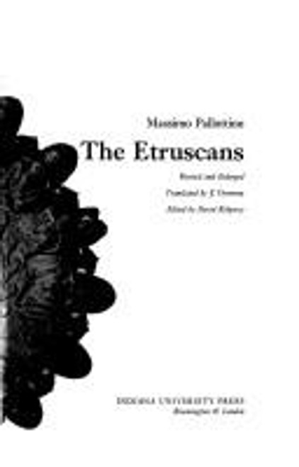 The Etruscans front cover by Massimo Pallottino, ISBN: 0253320801