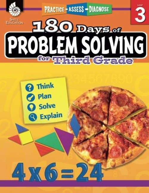 180 Days of Problem Solving for Third Grade – Build Math Fluency with this 3rd Grade Math Workbook (180 Days of Practice) front cover by Kristin Kemp, ISBN: 1425816150