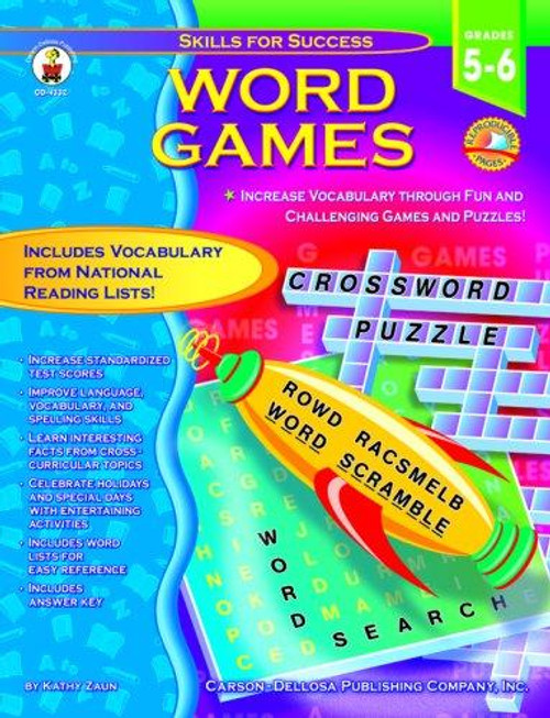 Word Games, Grades 5 - 6 front cover by Kathy Zaun, ISBN: 0887249574