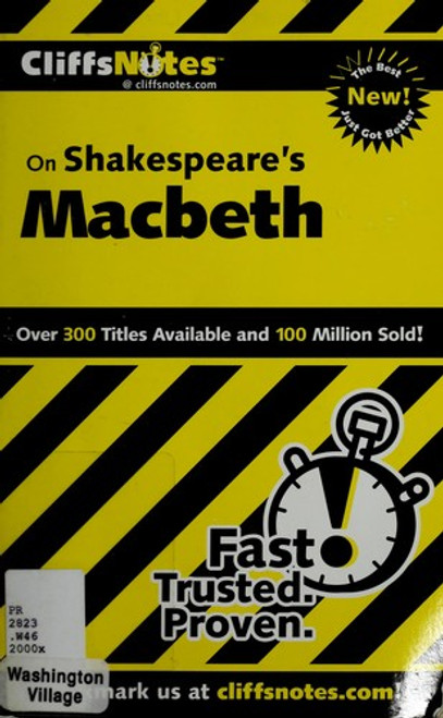 Shakespeare's Macbeth (Cliffsnotes Literature Guides) front cover by Alex Went, ISBN: 0764586025