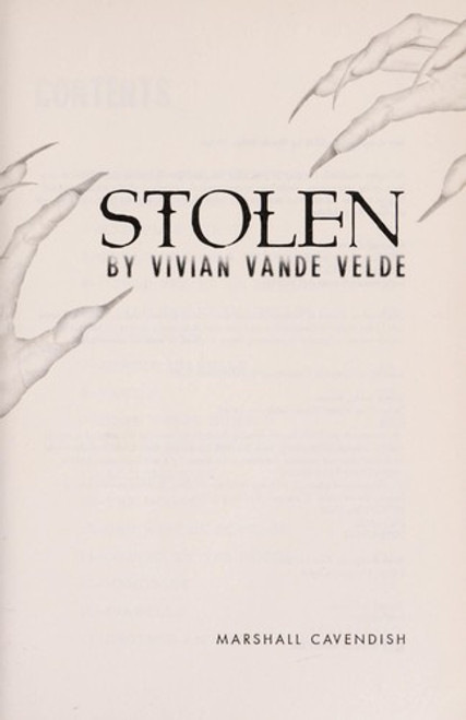 Stolen front cover by Vivian Vande Velde, ISBN: 0761455159